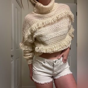 DIVIDED/ fringe oversized sweater